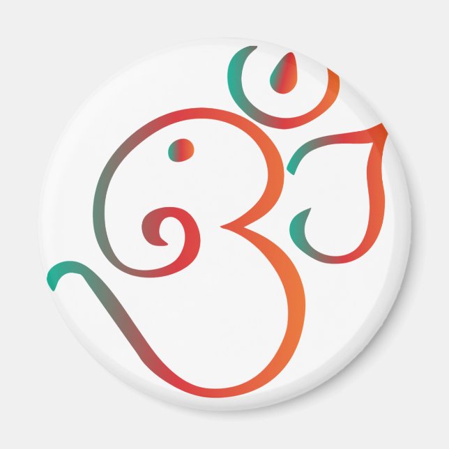 Imán Naranja verde de Om-ganpati (Frente)