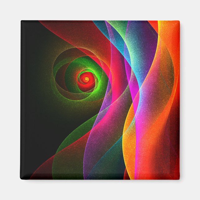 Imán Naranja Verde Rojo Patrón de arte abstracto modern (Frente)