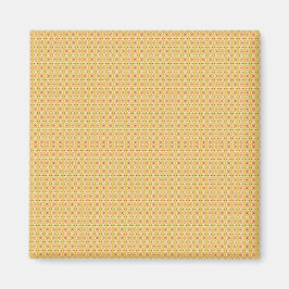 Imán Naranja vibrante y fondo de círculo amarillo