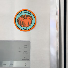 Imán Naranja Vintage Black Halloween Calabaza Tinta Art