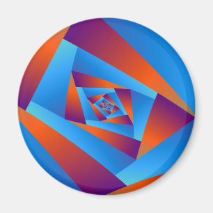 Imán naranja y espiral azul