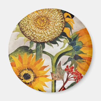 Imán Naranja Yellow Seeding Sunflower Art