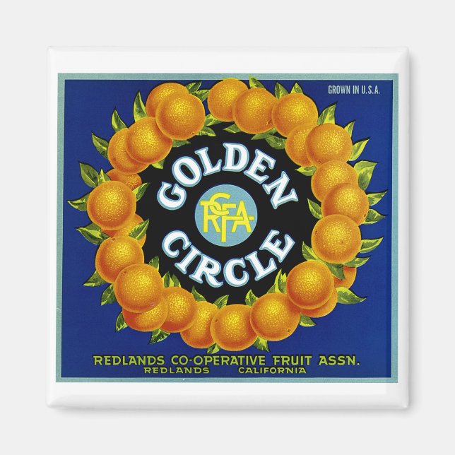 Imán Naranjas del Círculo Dorado (Frente)