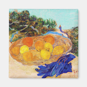 Imán Naranjas y limones con guantes azules, Van Gogh
