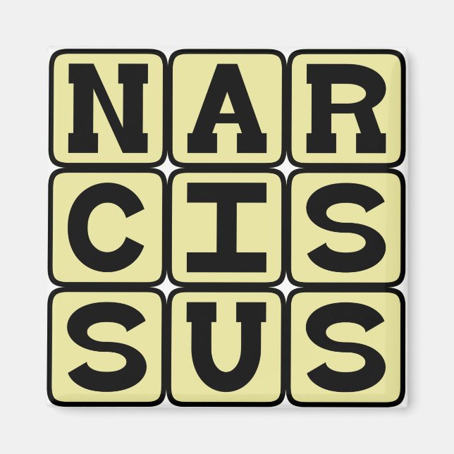 Imán Narciso, figura del mito griego (Frente)