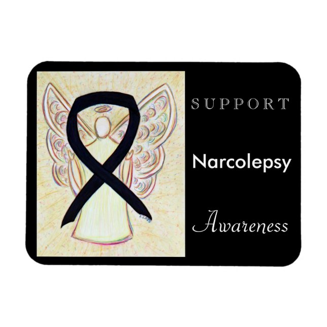 Imán Narcolepsy Awareness Ribbon Angel Personalizado Ma (Horizontal)
