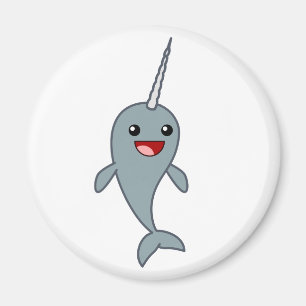 Imán Narwhal feliz