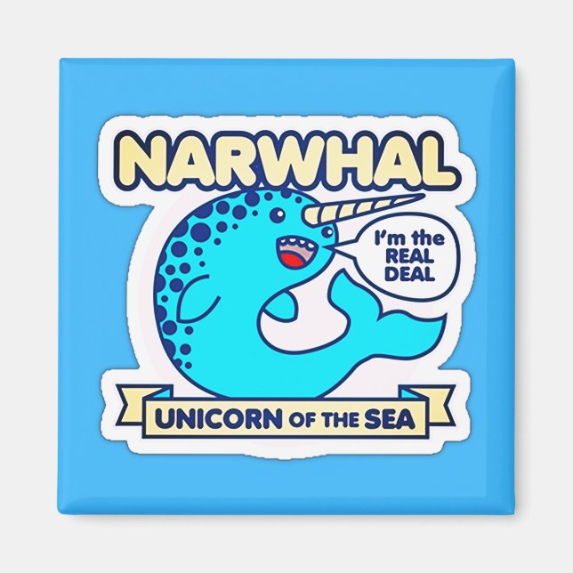 Imán Narwhal Unicorn Del Mar (Frente)