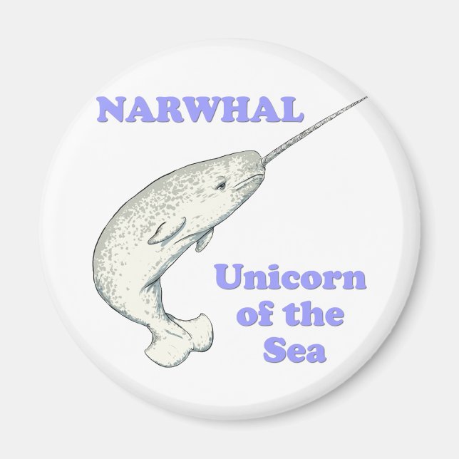 Imán Narwhal unicornio del mar (Frente)