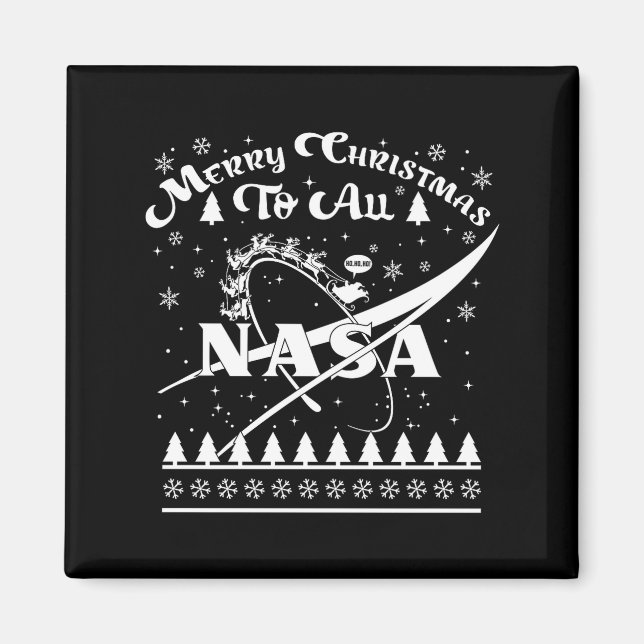 Imán Nasa Merry Christmas To All Ugly Sweater Logo With (Frente)