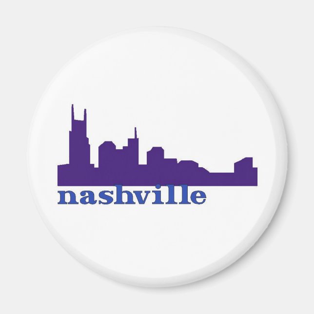 Imán Nashville Skyline Purple (Frente)