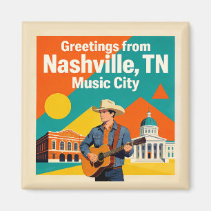Imán Nashville TN Ciudad de la Música Arte Retro