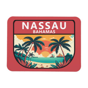 Imán Nassau Bahamas retro emblem