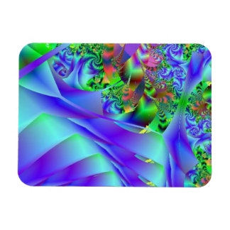 Imán Natación Azul Con Abstracto Floral Colorido