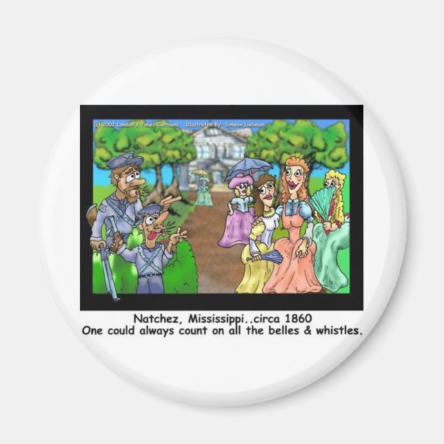 Imán Natchez, MS 1865 Graciosos Regalos Tees & Collecti (Frente)