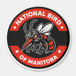 Imán National Bird of Manitoba Funny Mosquito 3" magnet