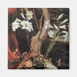 IMÁN NATIVIDAD CON LILLAS BLANCAS - MAGIA DE NAVIDADES