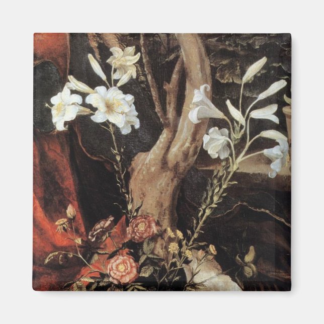 IMÁN NATIVIDAD CON LILLAS BLANCAS - MAGIA DE NAVIDADES (Frente)