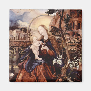 IMÁN NATIVIDAD CON LILLAS BLANCAS - MAGIA DE NAVIDADES