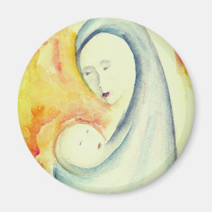 Imán Natividad de Navidad de la Virgen y el Niño en Acu