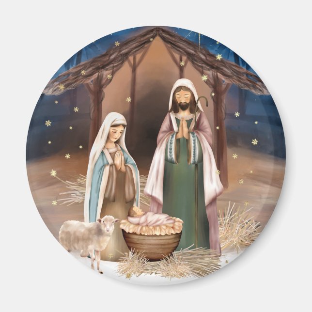 Imán Natividad Escenario Navidades Gift Magnet (Frente)