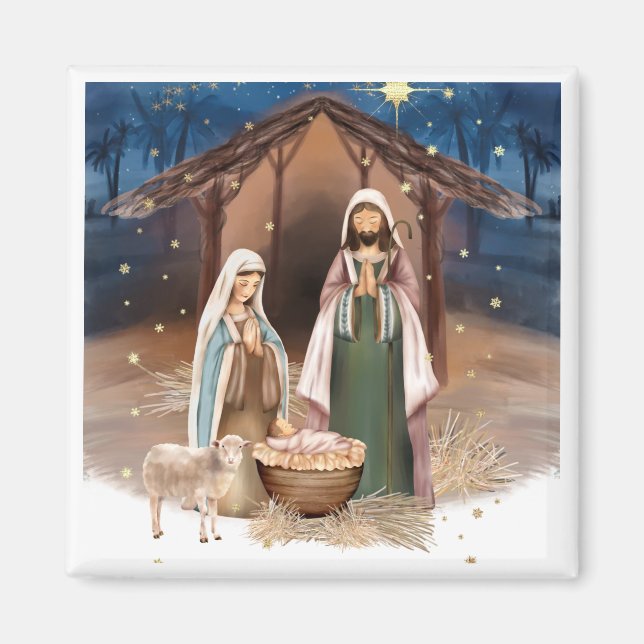 Imán Natividad Escenario Navidades Gift Magnet (Frente)