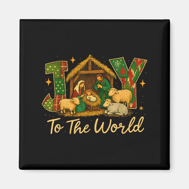 Imán Nativity Scene Joy To The World – Christmas Faith  (Frente)