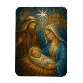Imán Nativity Stained Glass Mosaic | Holy Family