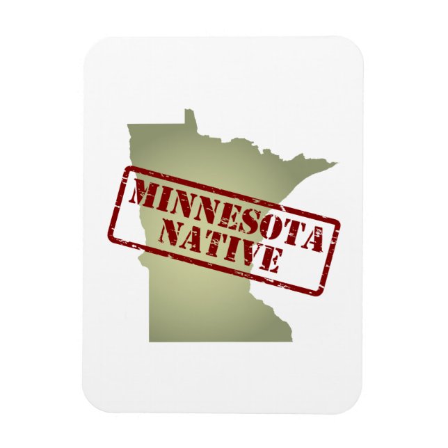 Imán Nativo de Minnesota estampado en el mapa (Vertical)