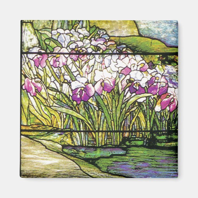 Imán Naturaleza Art Nouveau Tiffany de vidrio templado (Frente)