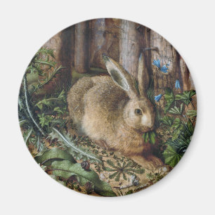 Imán Naturaleza Boscosa Vintage Hare Cottagecore Oscuro