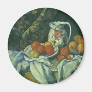 Imán Naturaleza muerta, cortina y jarra de Paul Cezanne