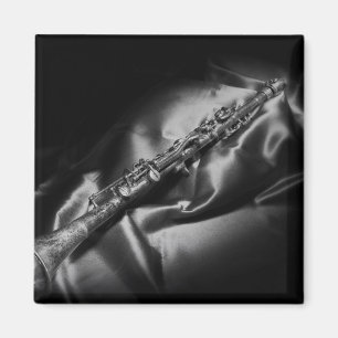 Imán Naturaleza muerta de clarinete antiguo, B&W