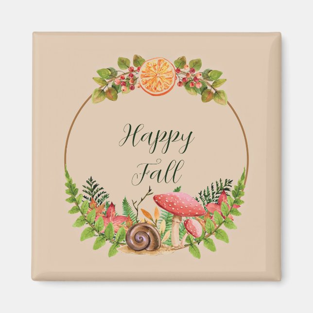 Imán Naturaleza otoñal con texto de personalizable (Frente)