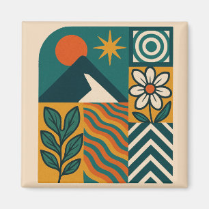 Imán Naturaleza retro Resumen Floral geométrica moderni