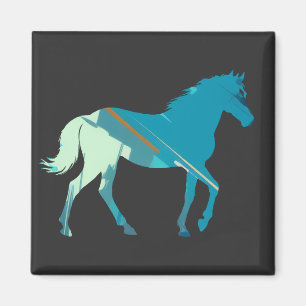 Imán Naturaleza silvestre de caballo Ilustracion Arte d