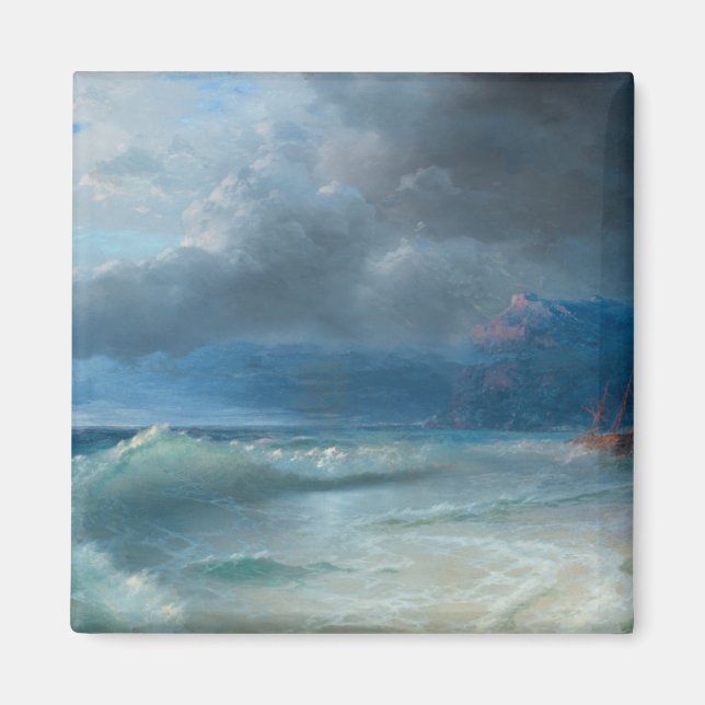 Imán naufragio en una mañana tormentosa, Aivazovsky (Frente)