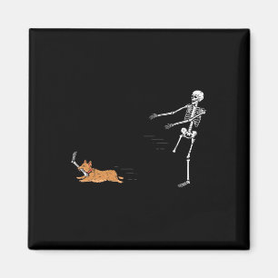 Imán Naughty Corgi Dog Fun Skeleton Halloween
