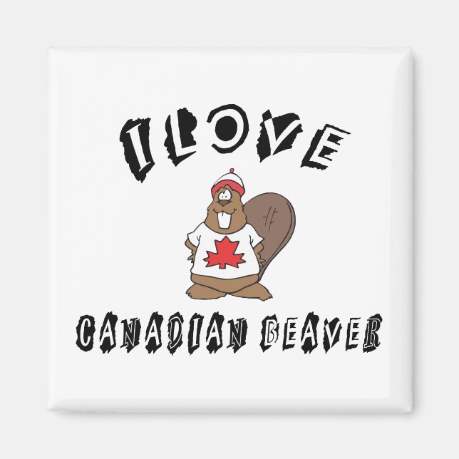 Imán Naughty I Love Canadian Beaver (Frente)