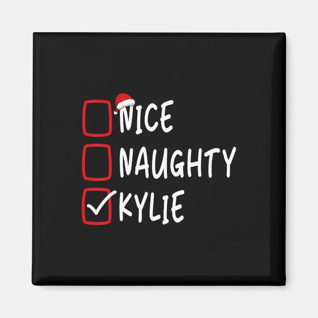 Imán Naughty Kylie Navidades de nombres personalizados  (Frente)