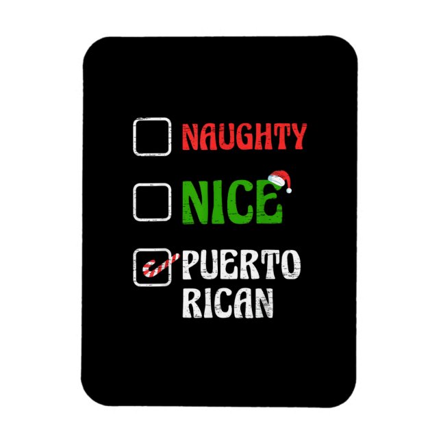 Imán Naughty Nice Puertorican Santa Holiday Sweet  (Vertical)
