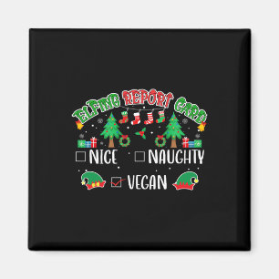 Imán Naughty Nice Vegan Report Card Navidades coinciden