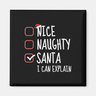 Imán Naughty Santa I puede explicar la lista de Navidad