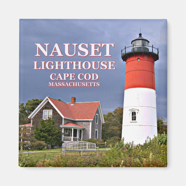 Imán Nauset Light, Cape Cod, Massachusetts Magnet (Frente)