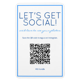 Imán Nautical Beach Blue QR Code Social Media Magnet