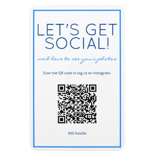 Imán Nautical Beach Blue QR Code Social Media Magnet