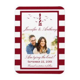 Imán Nautical Lighthouse Wedding Photo Save The Date