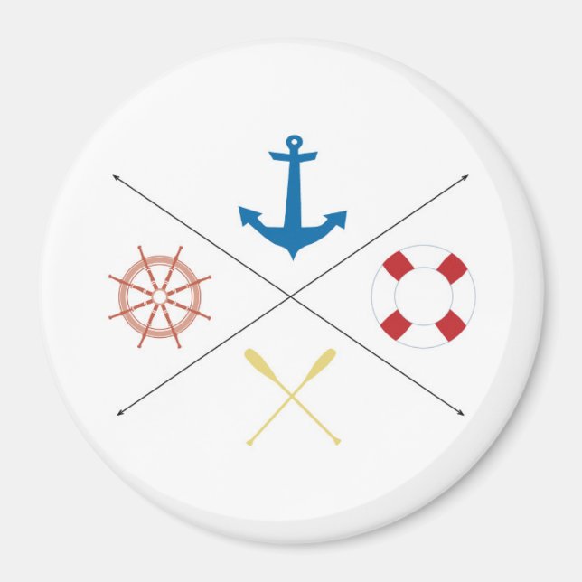 Imán Nautico Anchor Vela Barco Ore Steer Magnet (Frente)