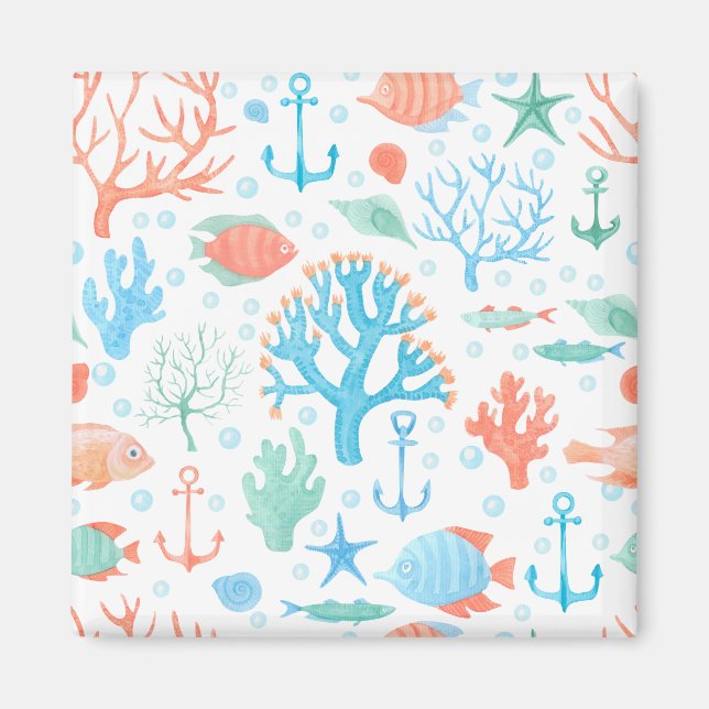 Imán Náutico Azul y Rosa (Frente)