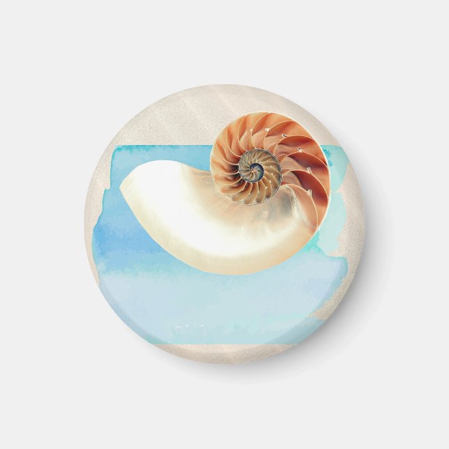 Imán Nautilus Seashell and Sand (Frente)